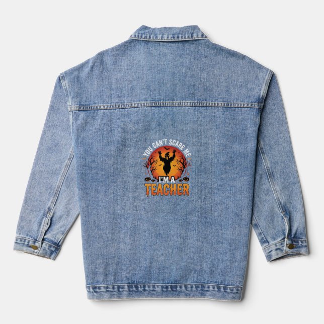 Veste En Jean Professeur Halloween Fantôme Épouvantable Design E (Verso)