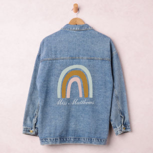 Veste En Jean Professeur personnalisé Rainbow