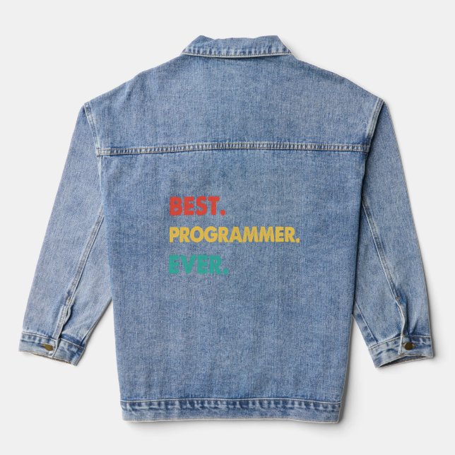 Veste En Jean Programmer Retro Meilleur Programmeur (Verso)