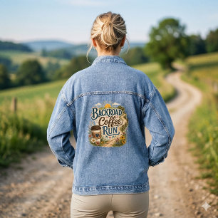 Veste En Jean Promenade Café de Campagne au Lever du Soleil