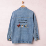 Veste En Jean Propriétaire Funny de la ferme Whisperer de poulet<br><div class="desc">Veste en denim rustique et drôle avec aquarelle illustration de poulets avec poussin. Le texte dit "murmure de poulet".</div>