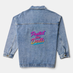 Veste En Jean Protégez les poupées Art Rétro Néon