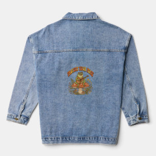 Veste En Jean Protégez Votre Paix Grenouille Rétro Guitare Champ