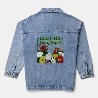 Veste En Jean Puis-Je Toucher Votre Chemise Fleur Vape