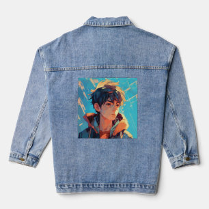 Veste En Jean Puissance Anime Dynamique : Jeune Homme