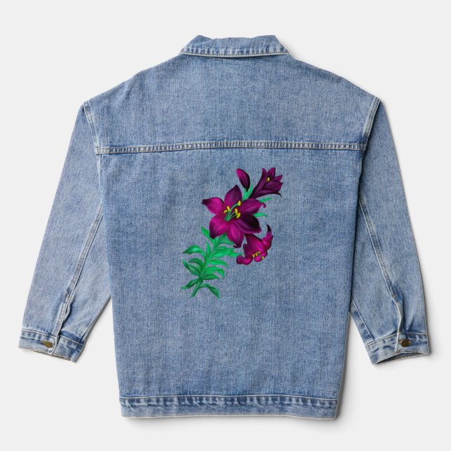 Veste En Jean Purple Lilies  (Verso)