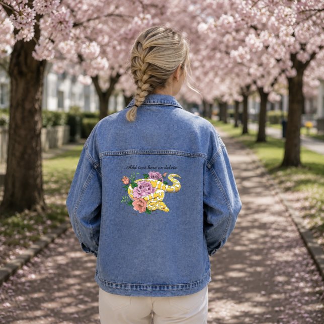 Veste En Jean Python boule jaune albino Roses sarcelle (Créateur téléchargé)