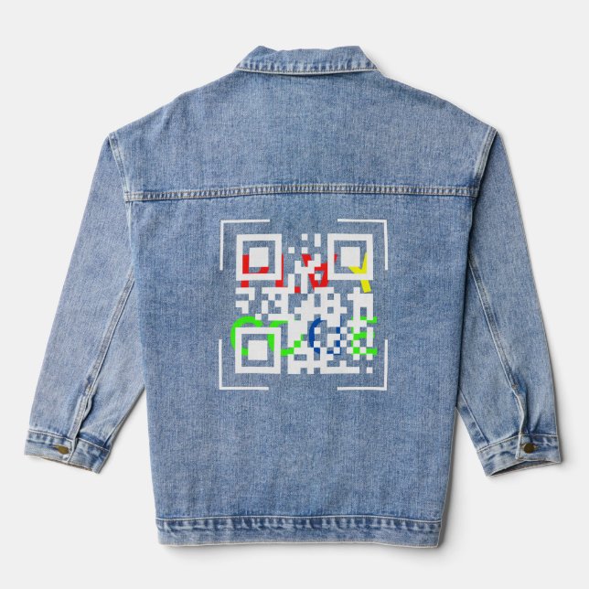 Veste En Jean QR Code Jersey Manche courte (Verso)