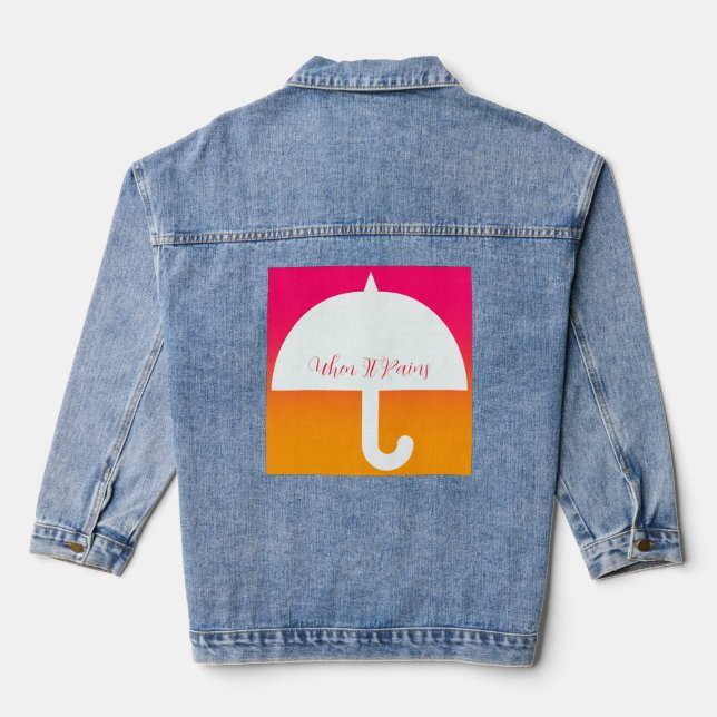 Veste En Jean Quand il pleut un logo parapluie (Verso)