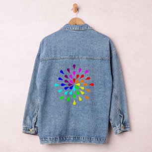 Veste En Jean Rainbow teardrops