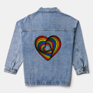Veste En Jean Rainbow Twist Heart
