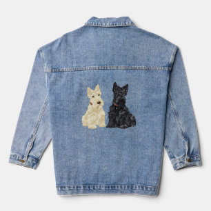Veste En Jean Rassemblement de Terrier Écossais