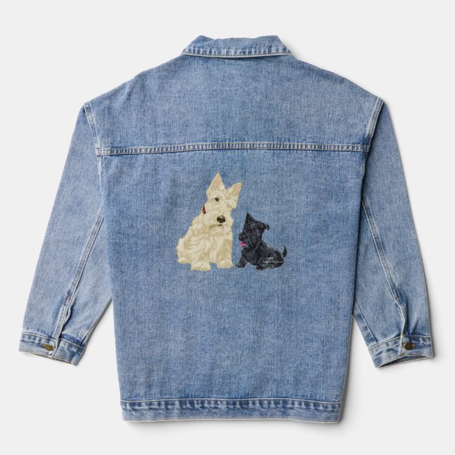 Veste En Jean Rassemblement de Terrier Écossais (Verso)