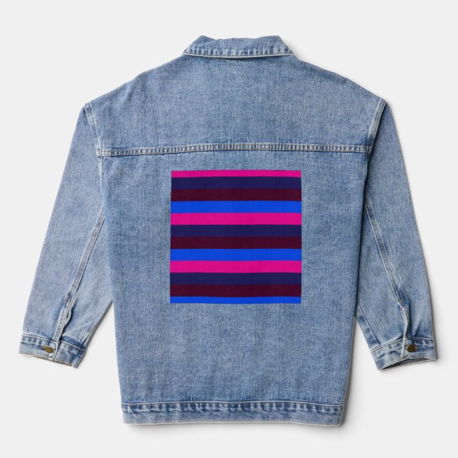 Veste En Jean Rayures néon de minuit (Verso)