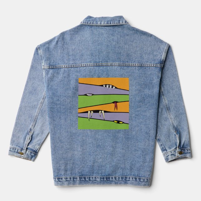 Veste En Jean Rayures Zigzag dans le Thème d'Halloween (Verso)