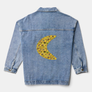 Veste En Jean Rectangles à bandes d'or