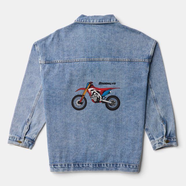 Veste En Jean Red dirt bike motorcycle (Verso)