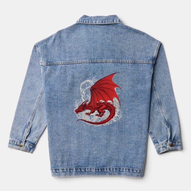 Veste En Jean Red Dragon Abstrait (Verso)