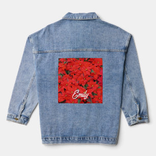 Veste En Jean Red Poinsettias I Christmas Holiday Floral Photo
