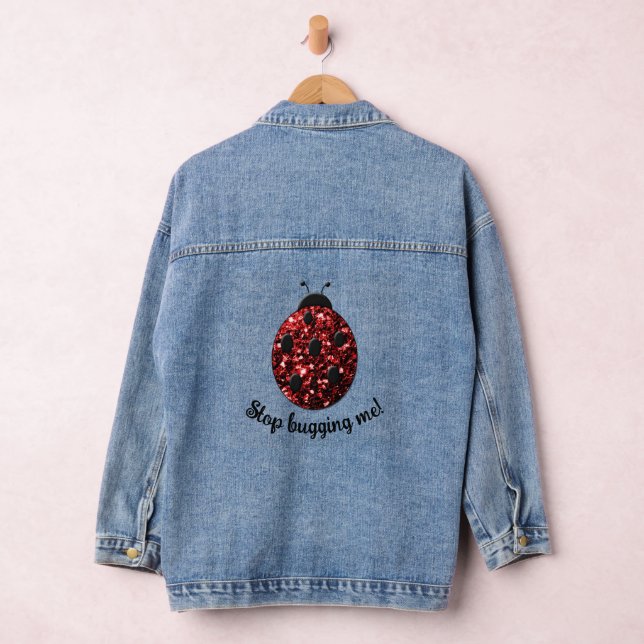 Veste En Jean Red sparkly Ladybug Stop Buggage moi Personnaliser (Hangar)