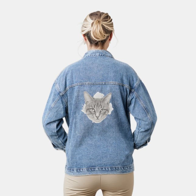 Veste En Jean Regardant dans votre âme (Modèle)