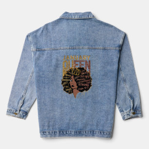 Veste En Jean Reine Afro Melanin Fille Prier Anniversaire Noir H