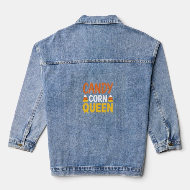 Veste En Jean Reine Candy Corn Graphique Halloween_1 (Verso)