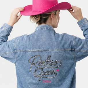 Veste En Jean Reine de Rodéo Rose Mariée Enterrement de Vie de J