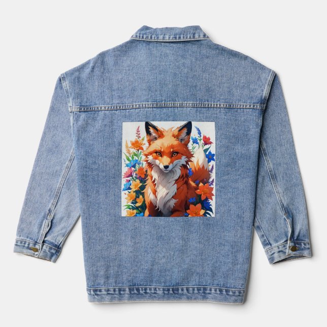 Veste En Jean Renard à fleurs (Verso)