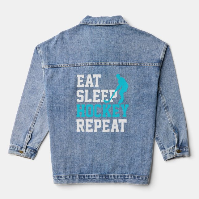 Veste En Jean Répéter le hockey du sommeil (Verso)