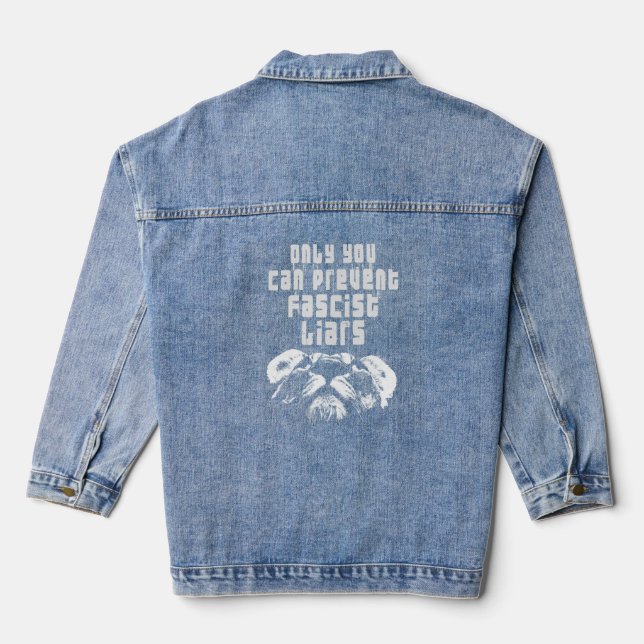 Veste En Jean Résistez aux menteurs fascistes Tarifs (Verso)