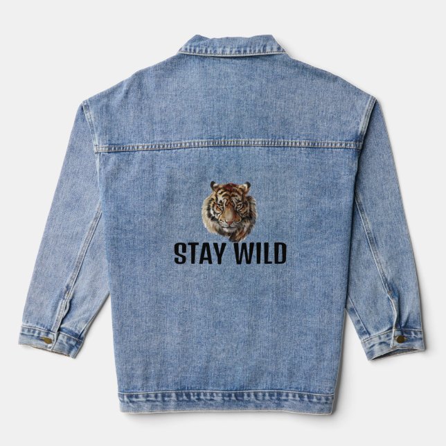 Veste En Jean "Reste un esprit tigre sauvage Tee" (Verso)