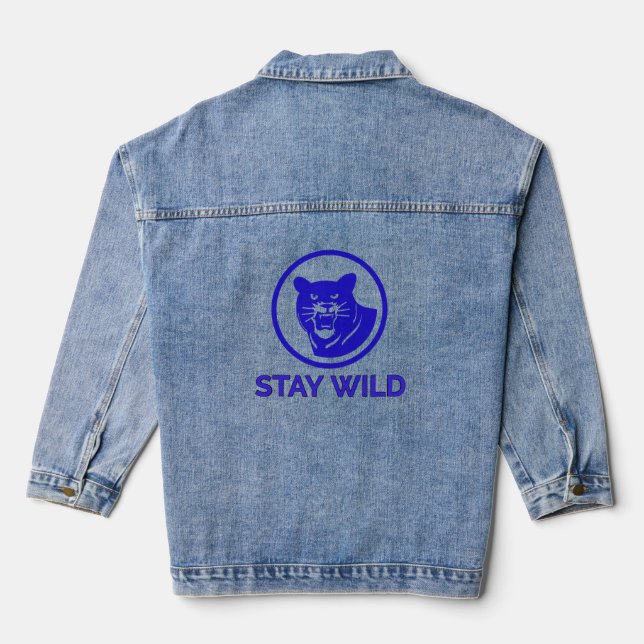 Veste En Jean Restez Sauvage Panthère (Verso)
