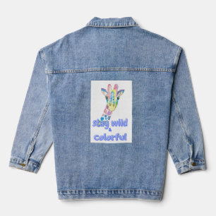 Veste En Jean Restez Sauvages & Colorés – Girafe Coloré Aquarell