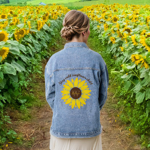 Veste En Jean Restez Wild Sunflower Monogram Denim Jacket