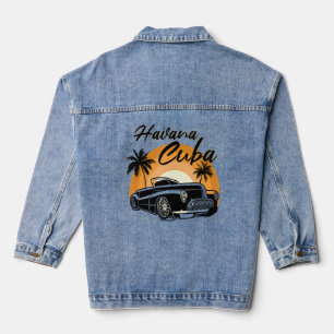 Veste En Jean Retro Havana Cuba Vintage Sunset Caraïbes Cuba S