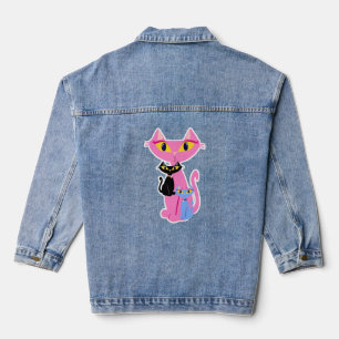 Veste En Jean Retro Kitty Trio Joli Dessin amusant Retro Design
