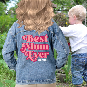 Veste En Jean Retro Meilleure maman jamais rose Super Mère's Day