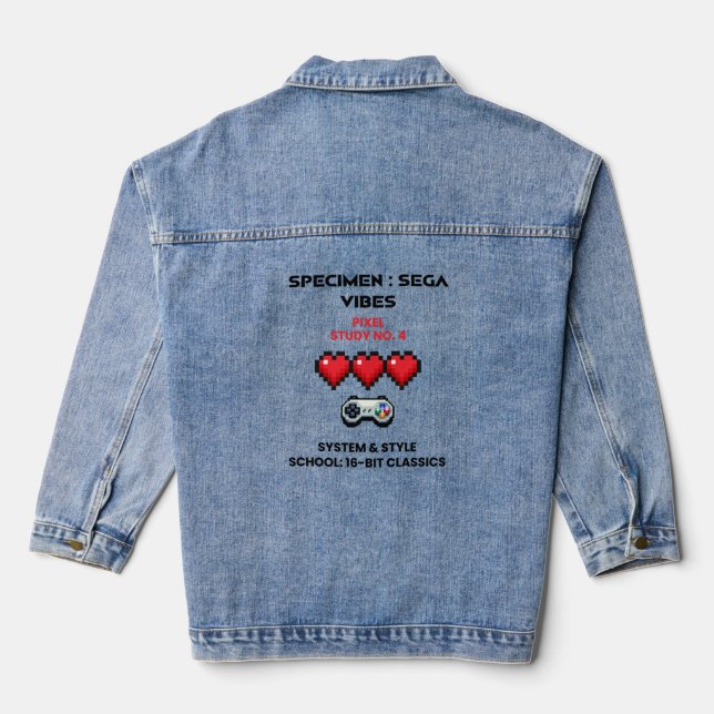 Veste En Jean Retro Sega Vibes Pixel Study No. 4  (Verso)