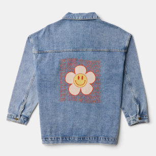 Veste En Jean Retro Super Joyeux Visage 100 Jours De Mignonne D'