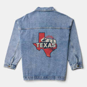 Veste En Jean Retro Travel Iconic Texas Graphic