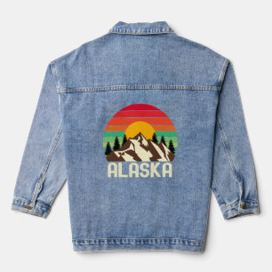 Veste En Jean Retro Vintage Alaska State les années 70 Super