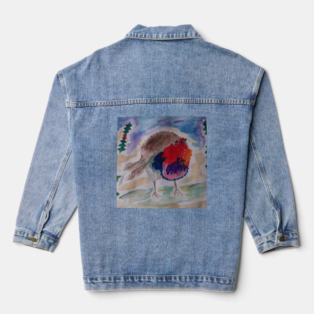 Veste En Jean Robin de Noël (Verso)
