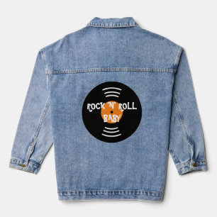 Veste En Jean Rock n Roll vinyle record personnalisé jean veste