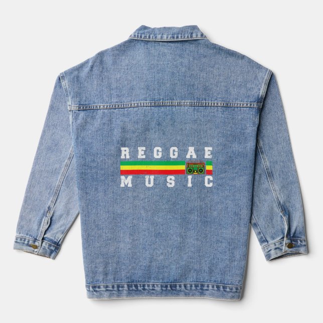 Veste En Jean Roots Réggae Music Sound System (Verso)