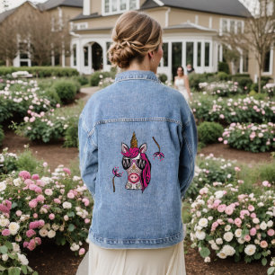 Veste En Jean Rose comme couture