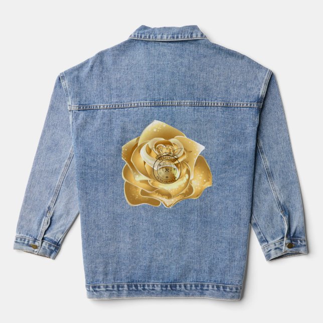 Veste En Jean Rose doré avec logo (Verso)
