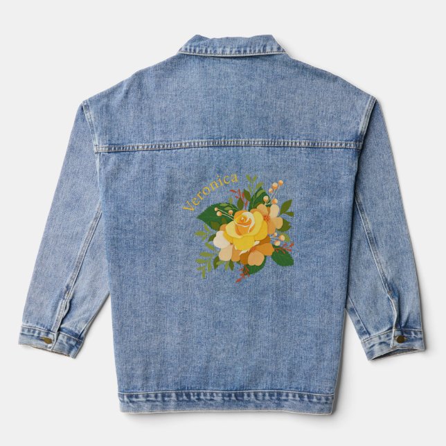 Veste En Jean Rose jaune personnalisé (Verso)
