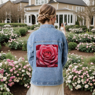 Veste en jean Rose Mark avec accent floral élégant