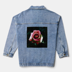 Veste En Jean Rose rouge peinte à l'huile